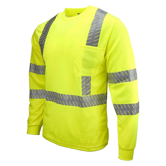 Safety Staggered Reflective Long Sleeve T Shirts LS101