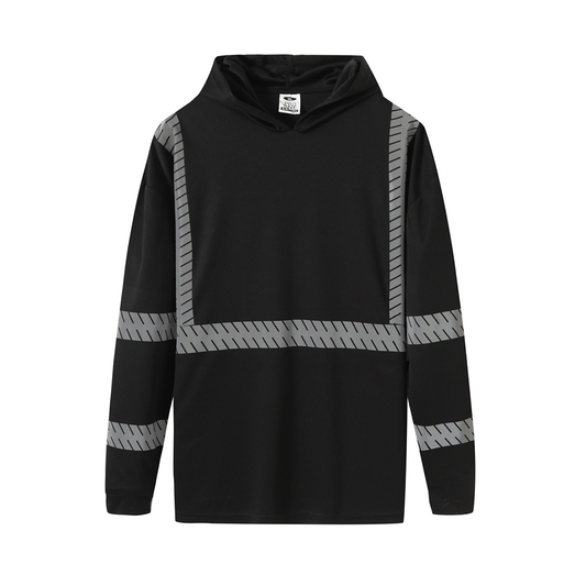Safety Staggered Reflective Hooded Long Sleeve T Shirts Pro One HD101